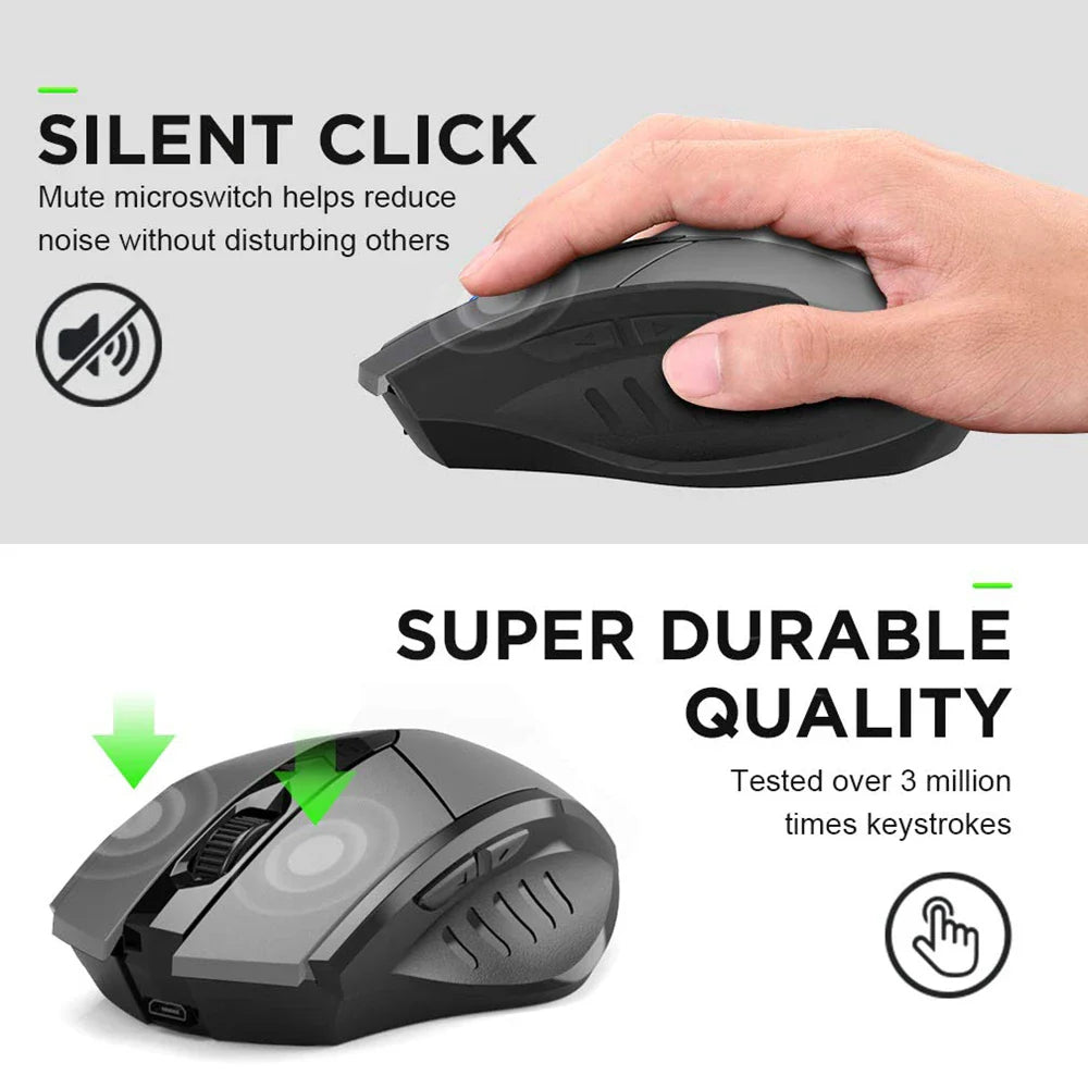 Bluetooth Compatible Mouse Rechargeable 2.4G INPHIC PM6 Wireless Mouse Office Mute Support PC Laptop Tablet Smartphone Universal