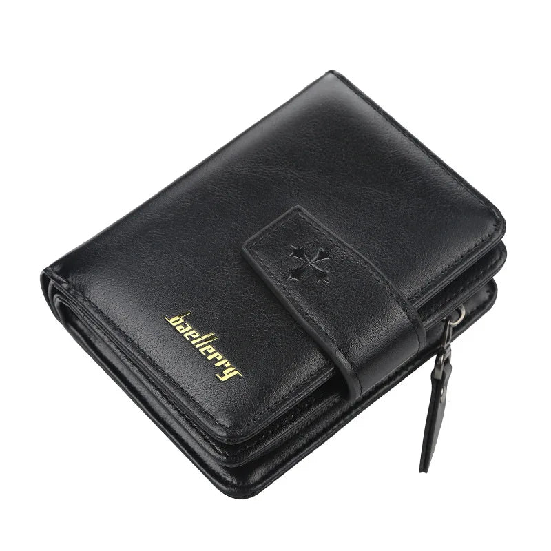 New Business Men Wallets Zipper Card Holder High Quality Male Purse New PU Leather Vintage Coin Holder Men Wallets