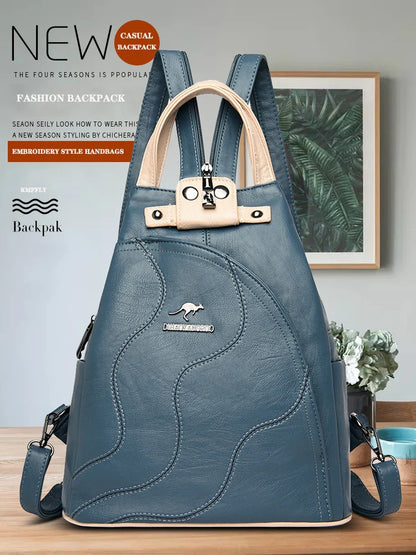 Women Leather Backpacks Zipper Female Chest Bag Travel Back Pack Ladies Bagpack Mochilas School Bags for Teenage Girls Sac A Dos