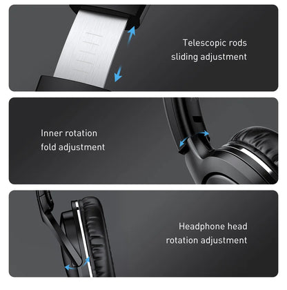 Baseus D02 Pro Wireless Headphones Bluetooth Earphone 5.3 Foldable Headset Sport Over the Ear Headphone Gaming Bluetooth Earbuds