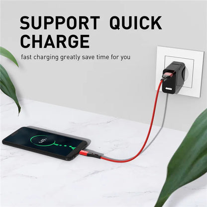USLION 3A USB Type C Cable Fast Charging Wire for Samsung Galaxy S8 S21 Plus Xiaomi mi11 Huawei Mobile Phone USB C Charger Cable