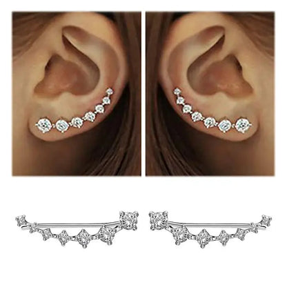 REETI New High Quality Super Shiny Zircon 925 Sterling Silver  Earring for Women Jewelry Wholesale Gift Ear row