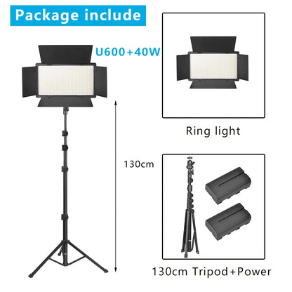 Nagnahz U800 LED Photo Studio Light for Tiktok Youbute Game Live Video Lighting Portable Video Recording Photography Panel Lamp