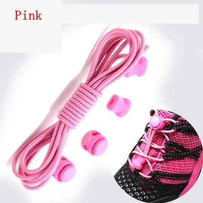 1 Pair 22 Colors Elastic Shoelaces Round Locking No Tie Shoe Laces Kids Adult Quick Lazy Laces Rubber Sneakers Shoelace T1