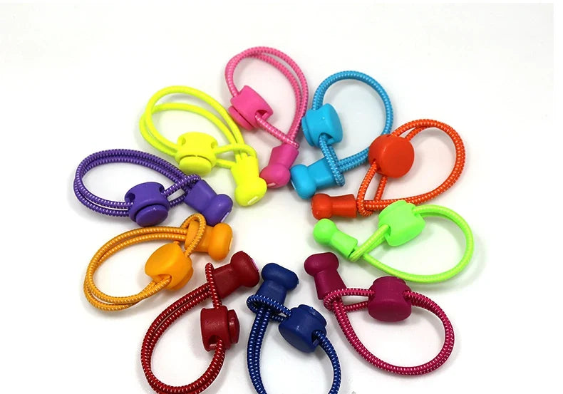 1 Pair 22 Colors Elastic Shoelaces Round Locking No Tie Shoe Laces Kids Adult Quick Lazy Laces Rubber Sneakers Shoelace T1