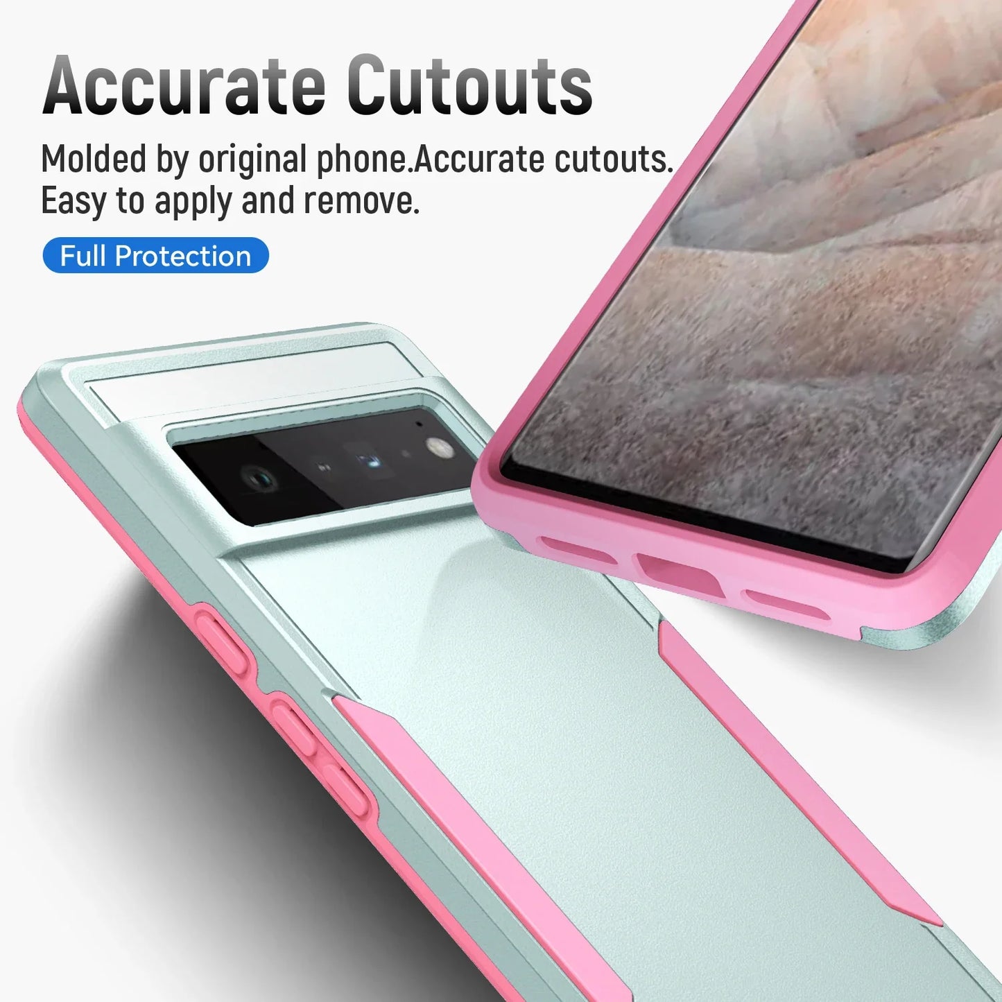 Heavy Duty Rugged Armor Shockproof Case For Google Pixel 8 7 6 Pro 6A 7A 8A Soft TPU Hard Plastic Protective Back Cover Fundas