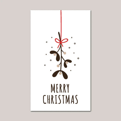 30Pcs Merry Christmas Gift Cards Greeting Card Christmas Tree Stickers Cute Design For 2022 New Year Gift decoration card