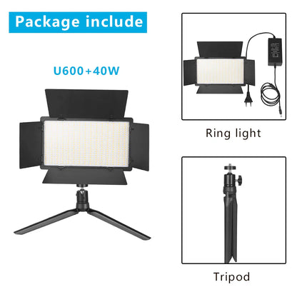Nagnahz U800 LED Photo Studio Light for Tiktok Youbute Game Live Video Lighting Portable Video Recording Photography Panel Lamp
