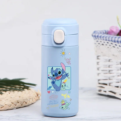 Disney Stitch 420ml Thermal Cup Sports Water Bottle Kids Portable Large Capacity Outdoor Vacuum Cup Stainless Steel Bottle