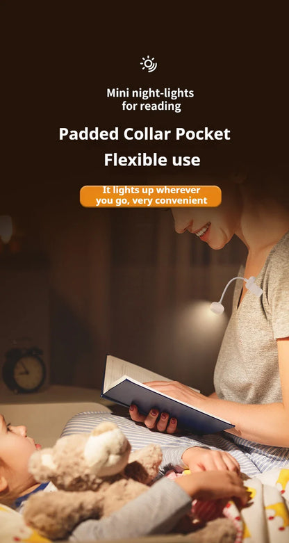 Portable LED Book Lights Eye Protection Night Light Mini 360°Clip-On Desk Reading Battery Lamp Travel Bedroom
