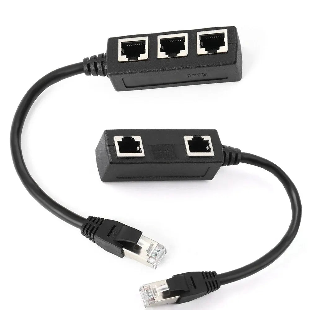 RJ45 1 to 2 / 1 to 3 Ways Splitter Connector Network Adapter Cat5 Cat6 Cat7 LAN Ethernet Cable for Networking Extension