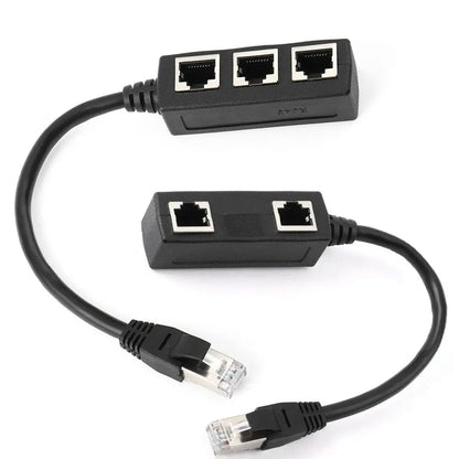 RJ45 1 to 2 / 1 to 3 Ways Splitter Connector Network Adapter Cat5 Cat6 Cat7 LAN Ethernet Cable for Networking Extension