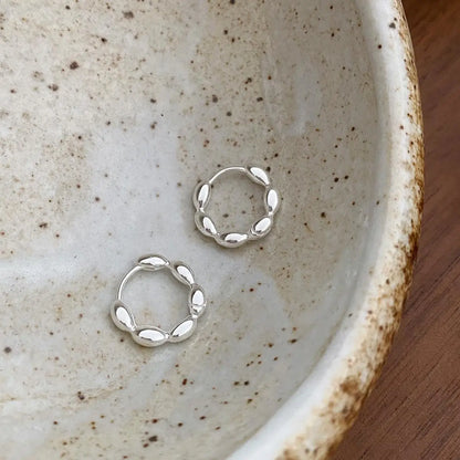 925 Sterling Silver Olive branch hoop Earrings Temperament Simple Inlaid for Women Wedding Jewelry Accessories