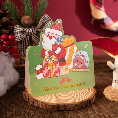 10pcs MIX Merry Christmas Greeting Card Santa Claus Snowman Custom Blank Cards Christmas Party Invitation Card New Year Gifts