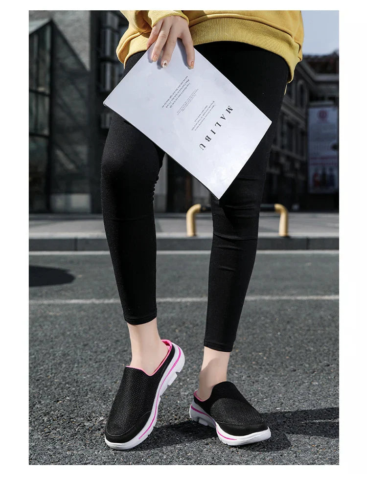 2024 Summer new breathable mesh shoes outdoor non-slip walking shoes comfortable sandals men half slippers casual loafers 35-48