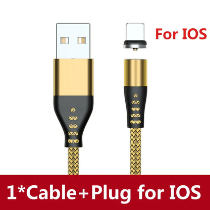 AUFU LED Magnetic USB Charging Cable USB Type C Phone Cable Magnet Phone Charger Micro USB For iPhone 11 12 Pro Max For Xiaomi