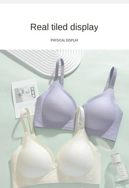 Flat Chest Solution Bra for Women Thickened Push Up Cups No Steel Ring Seamless Invisible Lift Small Chest Enhancement B C Cup