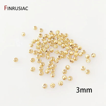 18K Gold Plated Brass Spacer Beads For Jewelry Making Materials,Separators For Beads, Striped Cut Flower Beads For Needlework