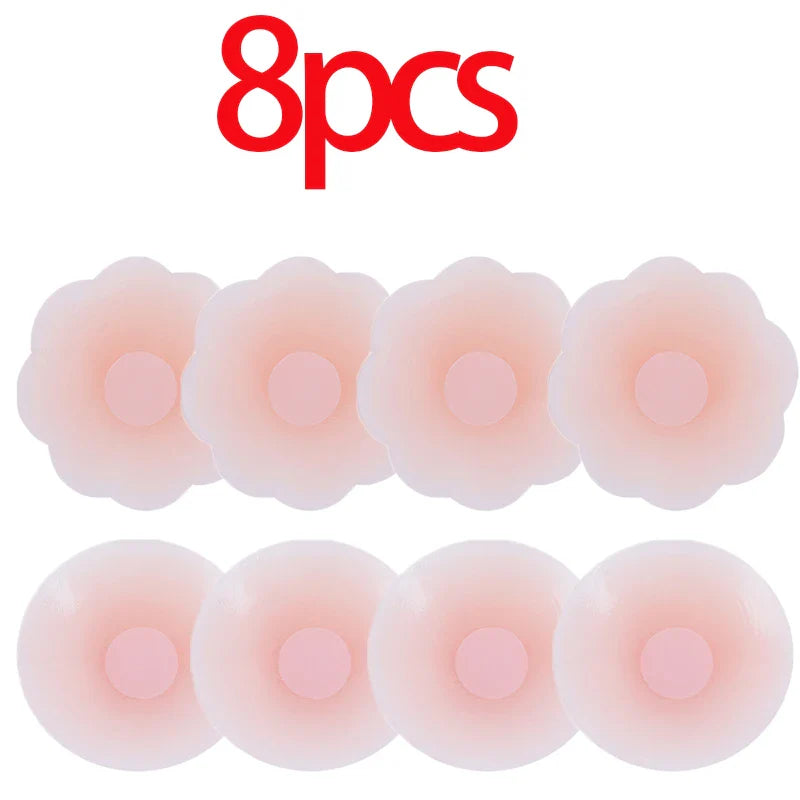 Reusable Breast Petals Lift Invisible Silicone Bra-less Pasties Pad Nipple Cover Invisible Petal Adhesive Stick on Bra for Women