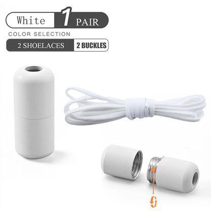 Elastic No Tie Shoelaces Semicircle Shoe Laces For Kids and Adult Sneakers Shoelace Quick Lazy Metal Lock Laces Shoe Strings