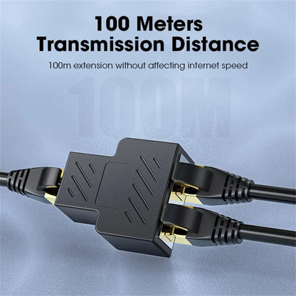 RJ45 Splitter 1 to 2 Ethernet Adapter Internet Network Cable Extender RJ45 Connector Coupler for PC TV Box Router