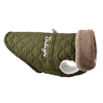 CDDMPET Waterproof Fur Collar Dog Jacket Winter Warm Fleece Dog Clothes for Small Dogs Puppy Pet Vest Chihuahua Yorkie Pug Coat