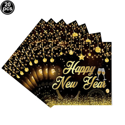 Happy New Year 2025 Balloons Gold Number 2025 Foil Balloons Happy New Year Letters Balloon Banner Gold New Years Eve Party Decor
