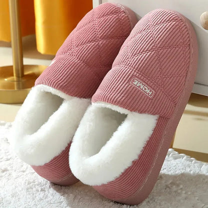 Eyriphy Winter Warm Plush Slippers Women Comfort Warm Cotton Shoes Soft Sole Indoor Outdoor Bedroom Slides Female Lovely Slipper