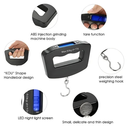 50kg/10g Digital Luggage Scale Electronic Portable Suitcase Travel Weighs With Backlight Electronic Travel Hanging Scales