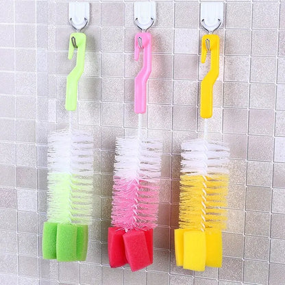 Baby Bottle Brush Multi-Purpose Long Handle Fine Hair Sponge Cleaning Brush Household Dishwashing Cup Washing Cleaning Tools