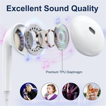 Original Type C Wired Headphone For Xiaomi Mi 14 13 12 Pro Ultra Lite 3.5MM Earphone Redmi Poco Huawei Samsung Earbuds Headset
