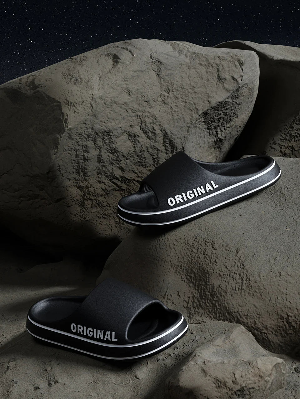 Feslishoet Women Letter Slippers Beach Slides Solid Color Mens Thick Sole Indoor Bathroom Anti Slip Shoes Summer Couple Sandals