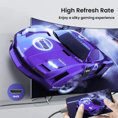 USB C to HDMI Cable 6.6ft 4K@60hz Braided Type-C to HDMI Cable Ultra High Speed Adapter Cable for MacBook Pixel iPad Dell