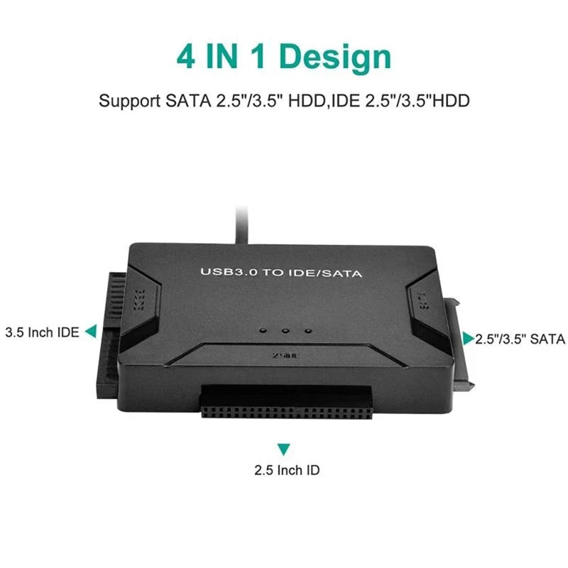 SATA/IDE to USB 3.0 Adapter Hard Drive Adapter Cable Converter for 2.5/3.5 Inch SATA and IDE HDD Support 6TB For PC Macbook