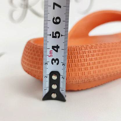 Rimocy Soft Sole EVA Women's Flip Flops 2023 Summer Beach Non-slip Cloud Slippers Women Thick Platform Clip Toe Bathroom Slides