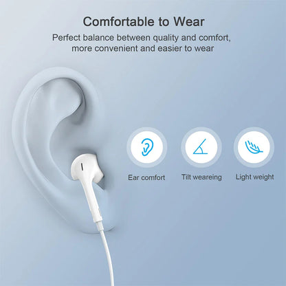 Original Wired Earphones For iPhone 15/14/13/12/11 Pro Max 7/8Plus X/XR/XS iPad In-Ear Earbud For Lightning USB C 3.5mm Earbuds