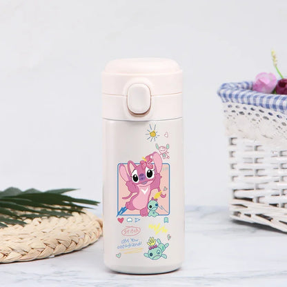 Disney Stitch 420ml Thermal Cup Sports Water Bottle Kids Portable Large Capacity Outdoor Vacuum Cup Stainless Steel Bottle