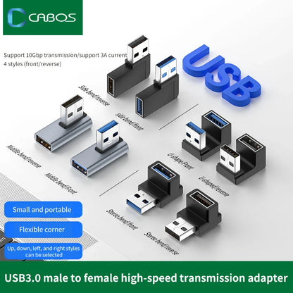 NNBILI 90 Degree Right Angle USB 3.0 Extension Adapter Upward Elbow USB Connector For PC Male to Female Extension Plug Converter