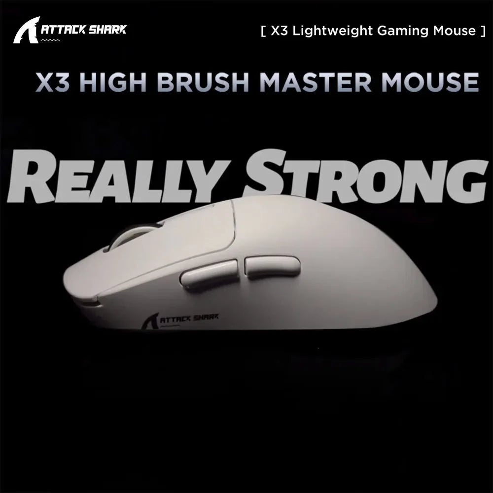 X3 PixArt PAW3395 49g Lightweight Mouse Wiredless Tri-Mode Connection, 26000dpi, 650IPS, Macro Gaming Mouse