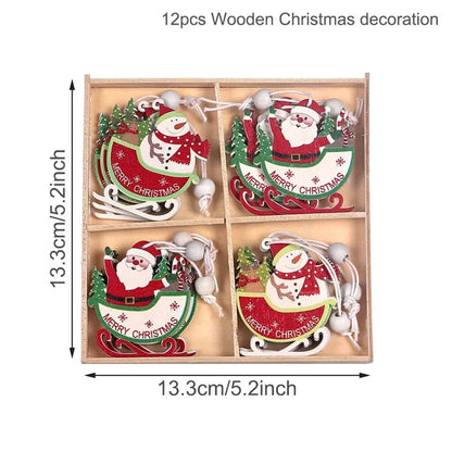 Christmas Gnomes Wooden Pendants Merry Christmas Decorations For Home 2024 Xmas Tree Christmas Ornaments Navidad New Year Gift