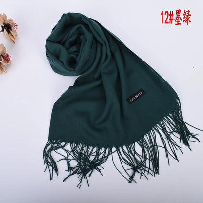 Leather Powder Autumn and Winter New Solid Color Scarves Wholesale for Men and Women 120g Single Color Headband Shawl