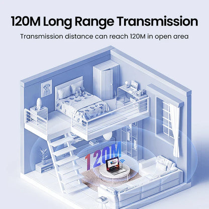 USB Bluetooth 5.3 5.4 Adapter 120M Dongle for PC Wireless Mouse Keyboard Music Audio Receiver Transmitter Bluetooth