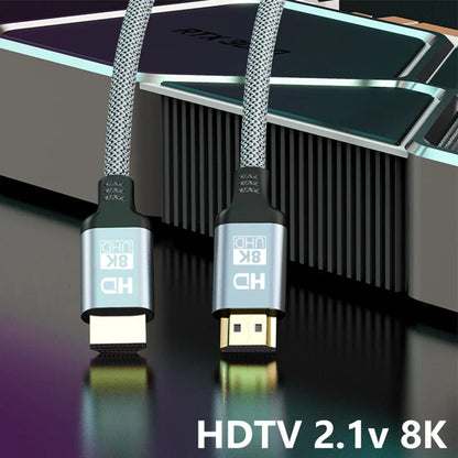 HDTV 2.1 Cable HDTV Cord 8K 60Hz 4K 120Hz 48Gbps EARC ARC HDCP Ultra High Speed HDR for HD TV Laptop Projector PS4 PS5