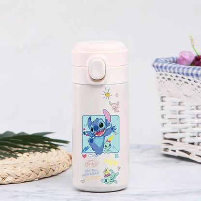 Disney Stitch 420ml Thermal Cup Sports Water Bottle Kids Portable Large Capacity Outdoor Vacuum Cup Stainless Steel Bottle