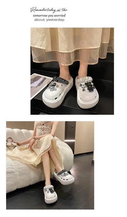 Fashion Charms Clogs New Arrival Thick Sole Outdoor Women Slippers High Quality Summer Beach Sandals For Girls