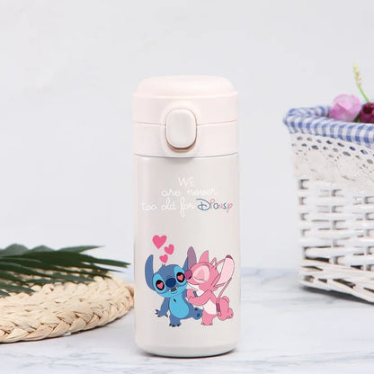 Disney Stitch 420ml Thermal Cup Sports Water Bottle Kids Portable Large Capacity Outdoor Vacuum Cup Stainless Steel Bottle