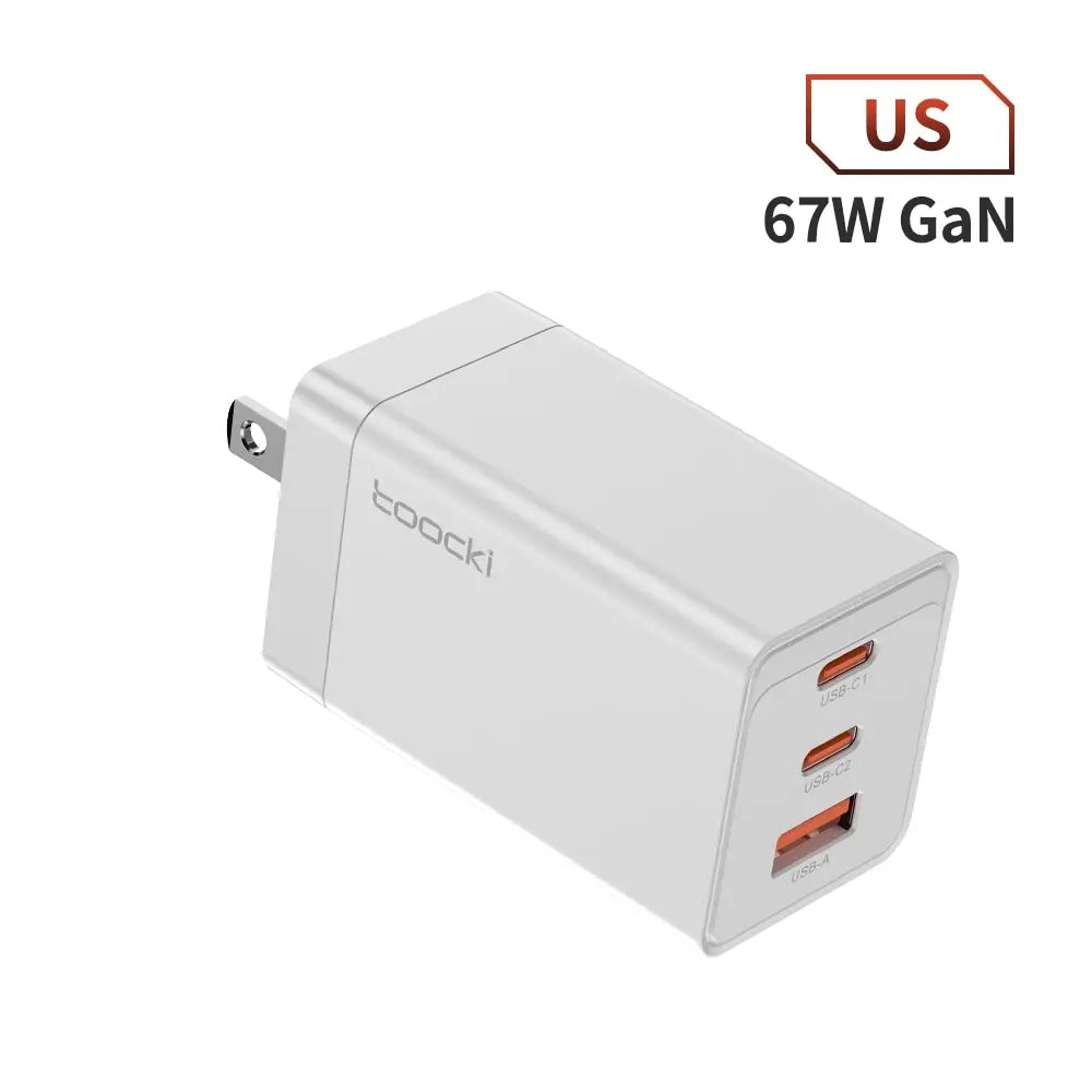 Toocki 67W GaN USB C Charger 65W Quick Charge QC 4.0 PD 3.0 45W Type C Fast USB Charger For iPhone 16 15 14  Pro Samsung MacBook