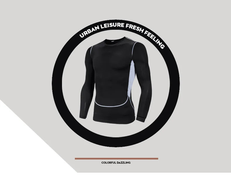 Men Compression Running T Shirt Fitness Tight Long Sleeve Sport Tshirt Training Jogging Shirts Gym Sportswear Quick Dry Rashgard