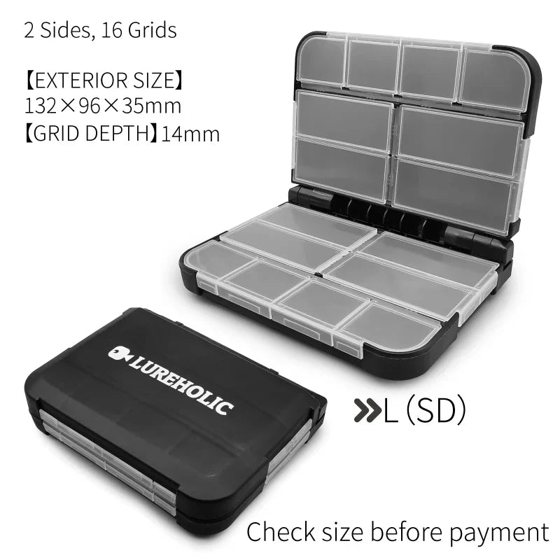 LUREHOLIC Fishing Tackle Boxes for Lure Accessories Storage Snap, Swivel, Jig Head, Hooks, Aji Lure Baits,Tungsten Weights, etc