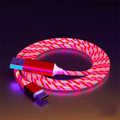 NNBILI Glowing LED Light USB 3 IN 1 cable Phone Fast Charging Charger Luminous Type C Cable For Xiaomi iPhone Phone Accessories